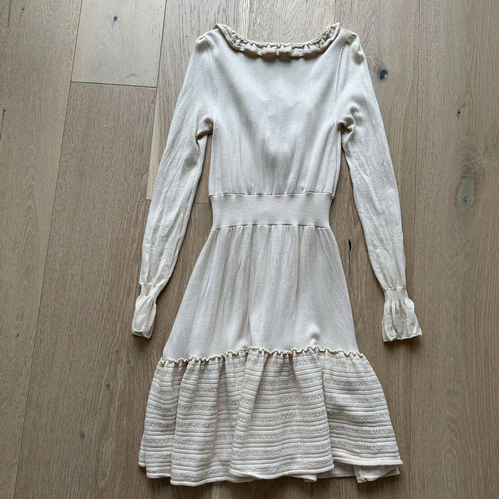 vintage nanette lepore ruffle fit flare romantic delicate feminine dress small - Picture 5 of 6